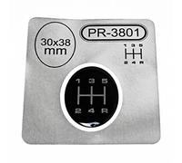 1 autocollant ovale pour levier de vitesse - 30 x 38 mm - 5 vitesses - Emblème en silicone - Schéma 1.