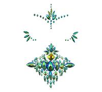 1 Autocollant Pour Le Corps Et 1 Autocollant Pour Le Visage, Ensemble D'Autocollants En Strass Tendance, Accessoires D'Habillage De Style Personnalisé.