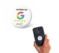 1 autocollant « Review us » sur Google NFC - 3 cm de diamètre - Obtenez plus de revues instantanées avec une touche - Réutilisable et reprogrammable - Idéal pour les petits points de contact