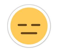 1 autocollant rond émoticône géant neutre de 200 mm