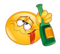 1 autocollant smiley Drunk I 12,5 x 9 cm I Autocollant emoji ivre bleu I Autocollant de bar comptoir cuisine alcool résistant aux intempéries I kfz254