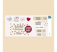 1 Autocollant Stop Pub - 5 Stickers Nominatifs et Décoratifs - Boîte aux Lettre, Sonnette et Interphone - Résistants à l'eau - Lettres d'Amour