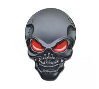 1 autocollant tête de mort 3D noir mat rouge autocollant pour voiture moto crâne XCBW