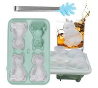 1 Bac À Glaçons En Forme De Chat, 1 Clip En Forme De Paume, Bac À Glaçons 3D, Bac À Glaçons Animal Créatif Mignon, Bac À Glaçons Avec Couvercle, Bac À Glaçons En Silicone