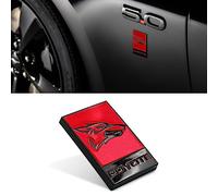 1 badge autocollant en forme de tête de Coyote peint en noir et rouge pour coffre de voiture