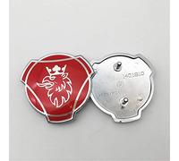 1 badge autocollant pour calandre avant de voiture Scania Griffin 80 mm (rouge argenté)