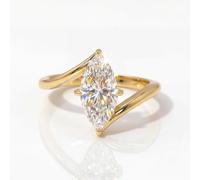 1 bague de fiançailles en moissanite 2 carats avec bras torsadé à quatre griffes en œil de cheval pour femme - Bague de mariage - Cadeau d'amitié - Bijoux tendance - Cadeau de Saint-Valentin