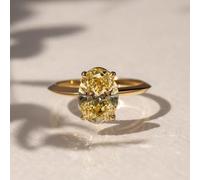 1 bague en argent 925 haute brillance de luxe 1 à 5 carats avec diamant jaune solitaire ovale pour femme pour bal de fin d'année, meilleur cadeau de bijoux fins, cadeaux pour maman, cadeaux de fête