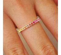 1 bague en argent blanc 925 plaqué argent indirect avec zircon coloré pour femme, usage quotidien, rendez-vous galant, meilleur cadeau d'anniversaire, bijoux fins, cadeaux, tendances de la mode
