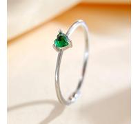 1 bague en argent sterling 925 en forme de cœur avec pierre de naissance blanche en oxyde de zirconium blanc pour femme, bijou d'amitié, cadeau tendance