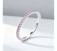1 bague exquise empilable 1,4 mm simple génie rose zircon pour femme usage quotidien fête cadeau d'anniversaire bijoux fins or
