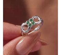 1 bague infinie en forme de trèfle à quatre feuilles pour femme - Accessoires tempéramentaux et polyvalents - Décoration de bijoux assortis - Bijoux fins - Vie quotidienne - Décoration de rendez-vous
