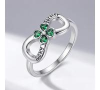 1 bague infinie en forme de trèfle à quatre feuilles pour femme - Accessoires tempéramentaux et polyvalents - Décoration de bijoux assortis - Bijoux fins - Vie quotidienne - Décoration de rendez-vous
