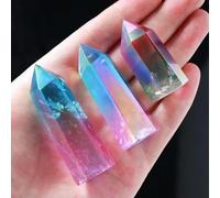 1 Baguette en Cristal d'obélisque en Titane Naturel, Quartz Arc-en-Ciel, 6-7 cm