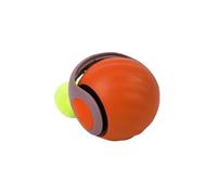 1 balle interactive pour chien activée par le mouvement, jouet intelligent rechargeable par USB avec queue de plume, roulement automatique amusant pour chats et chiens d'intérieur (orange)