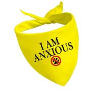1 bandana jaune pour chien « I Am Nervous/Anxious Dog » (I Am Anxious D EU2)