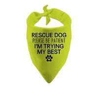 1 bandana Resue Dog Please Be Patient I'm Trying My Best Dog Give Space Rescue pour chien (veuillez être patient, je suis essayé mon meilleur)