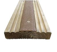 1 bande antidérapante pour terrasse - 50 mm x 600 mm - Bandes antidérapantes convexes pour terrasse - Super adhérentes - Composites GRP (marron)