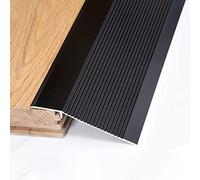 1 bande de transition en aluminium de 4 pouces de large for porte et carrelage - Réducteur de garniture de tapis for sols irréguliers, hauteur 14 cm(Black,120cm L)
