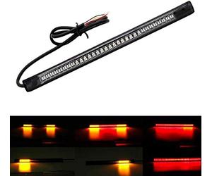 1 bande lumineuse LED universelle flexible avec feux de freinage, clignotants, 48 LED pour plaque d'immatriculation Harley, moto, vélo, ATV, voiture, SUV, RV, 20,3 cm