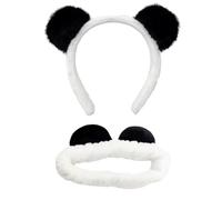 1 Bandeau, 1 Bandeau, Accessoires De Poils De L'Oreille Panda, Bandeau De Lavage En Peluche Mignon, Articles De Toilette Moelleux Et À La Mode, Pratiques Pour Les Femmes.