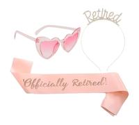 1 Bandeau, 1 Bandoulière Et 1 Paire De Verres, Décoration De La Fête De Retraite, Universel Pour Les Hommes Et Les Femmes, Les Décorations De La Fête Des Pensions.