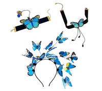 1 Bandeau, 1 Collier, 1 Bracelet, Ensemble De Bijoux Papillon, Charmants Accessoires Personnalisés Pour Femmes, Accessoires De Vêtements.