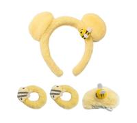 1 Bandeau, 1 Épingle À Cheveux Et 2 Anneaux De Cheveux, Accessoires À Thème D'Abeilles, Accessoires De Cheveux En Peluche Mignons, Accessoires De Vêtements.