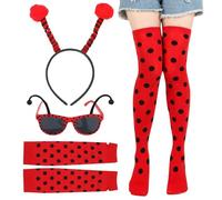 1 Bandeau, 1 Lunettes, 1 Paire De S Et 1 Paire De Chaussettes, Costumes De Coccinelles, Accessoires De Déguisement Créatifs, Accessoires De Mascarade.