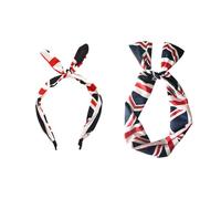 1 Bandeau À Nœud Et 1 Bandeau Élastique, Accessoires Pour Cheveux Drapeau National, Couvre-Chef À Nœud, Bandeaux Mode Pour Femmes, Bandeaux Rétro, Accessoires Vestimentaires