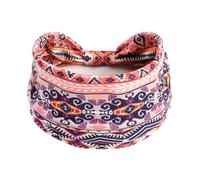 1 bandeau bohème extensible à imprimé cachemire, bandeau croisé pour cheveux noué, yoga quotidien pour femmes et filles (rose rétro)