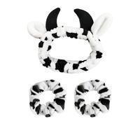1 Bandeau D’Élément De Vache Et 2 Attaches De Cheveux D’Élément De Vache, Accessoires De Cheveux D’Animaux Mignons, Accessoires De Cheveux En Peluche Douce, Accessoires De Cheveux Élastiques