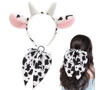 1 Bandeau De Vache Et Anneau De Cheveux En Streamer, Accessoires De Rôle, Coiffure De Fête, Accessoires De Cheveux Mignons Créatifs.