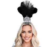 1 bandeau des années 1920, casque de showgirl en plumes avec strass pour festival dramatique, costume de spectacle sur scène, séance photo, ..