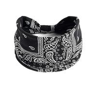1 bandeau élastique bohème imprimé cachemire croix, accessoire de cheveux pour yoga, #4BlackAmoeba