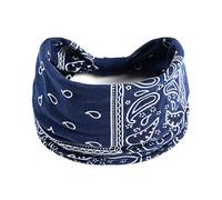 1 bandeau élastique bohème imprimé cachemire croix - accessoire de cheveux pour yoga, #6NavyBlueAmoeba