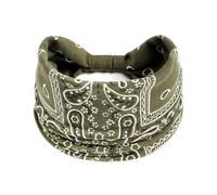 1 bandeau élastique bohème imprimé cachemire croix nœud accessoire cheveux pour yoga, #255ArmyGreen