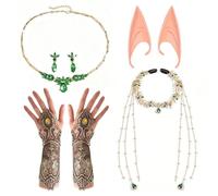 1 Bandeau En Forme De Feuille, 1 Paire D'Oreilles D'Elfe, 1 Pièce Et 1 Jeu De Boucles D'Oreilles, Déguisement D'Elfe Vert, Fête Fantastique, Accessoires De Jeu De Rôle.
