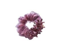 1 bandeau en organza for cheveux, tissu fil de soie, cristal, coiffe, fleur, haute élasticité, corde caoutchouc for fille Doux pour les cheveux contre la casse(B purple)