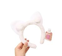 1 bandeau en peluche avec oreilles de chat mignonnes pour lavage du visage pour femme princesse fée épingle à cheveux (1 pièce)