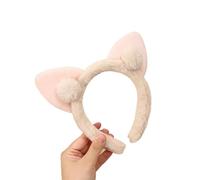 1 bandeau en peluche avec oreilles de chat mignonnes pour lavage du visage pour femme princesse fée épingle à cheveux (1 pièce)