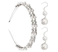 1 Bandeau En Perles À Double Couche Et 1 Paire De Boucles D'Oreilles En Perles, Bandeau Élé, Accessoires À La Mode, Accessoires Pour Femmes, Accessoires De Mariée