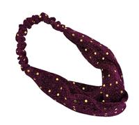 1 bandeau fin pour femme - Élastique - Avec paillettes - Antidérapant - Turban - Paillettes - Criss Cross - Accessoire de cheveux pour yoga, entraînement, course, sport - Bordeaux