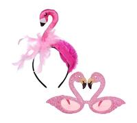 1 Bandeau Flamant Rose, 1 Paire De Lunettes Flamant Rose, Bandeau Flamant Rose Pour Femme, Jolis Accessoires Pour Cheveux En Peluche, Décoration De Fête Flamant Rose, Accessoires Vestimentaires
