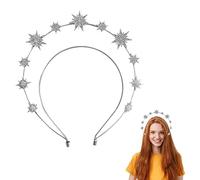 1 bandeau hexagonal avec couronne et strass pour femme - Pour fête d'anniversaire, mariage, Noël (couleur argentée)