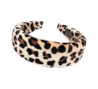 1 bandeau large pour femme - En velours - Élégant - Rétro - Accessoire de cheveux pour femme - Pour mariage, anniversaire, fête - Marron clair