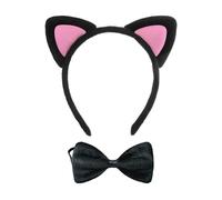 1 Bandeau Oreilles De Chat, 1 Nœud Papillon, Accessoires Pour Cheveux En Peluche Mignons, Décoration De Bandeau Pour Enfants, Accessoires Vestimentaires