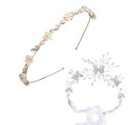 1 Bandeau Papillon Et 1 Bandeau Fleur Blanche, Casque Style Mariage Nuptial, Accessoires Style Princesse, Accessoires Cheveux Pour Séances Photo.