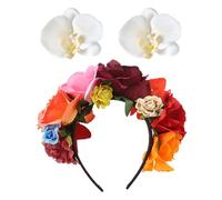1 Bandeau Rose Et 2 Accessoires En épingle à Cheveux à Fleurs, Accessoires Pour Cheveux à Fleurs Simulées, Couvre-Chef De Fête, Accessoires Pour Vêtements De Fête
