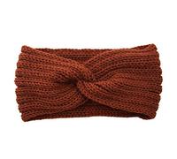 1 bandeau tricoté pour femme - Cache-oreilles - Bandeau d'hiver épais - Bandeau élastique en tricot pour femme - Sport de plein air - Shopping - Ski - Course à pied - Jogging - 11 x 21 cm - Café A
